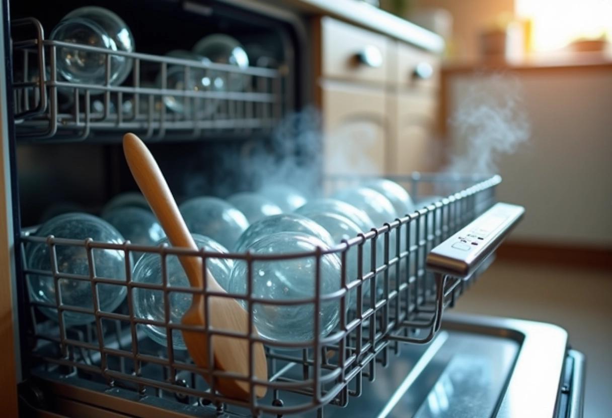 Un cucchiaio di legno in lavastoviglie basta per asciugare i bicchieri meglio dei programmi avanzati